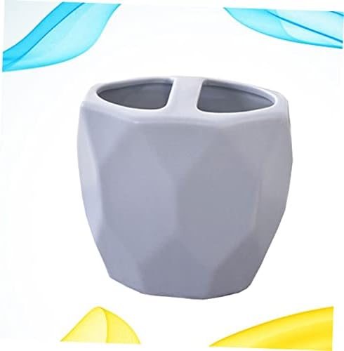 Wakauto Artistic Ceramic Toothbrush Holder1 PieceGrey Washroom Organizer