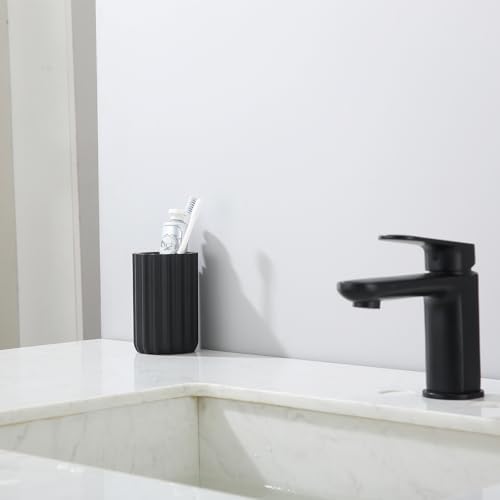 Kmeino Matte Black Bath Organizer for Toothbrushes Makeup