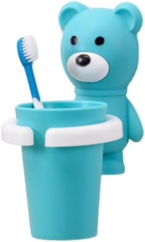 Cute Bear Toothbrush Holder with Cup for Kids