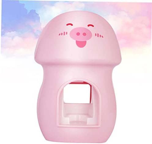LIFKOME Pink Wall Mounted Toothbrush Holder with Automatic Toothpaste Squeezer