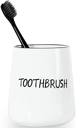 LEETOYI Toothbrush Holder Ceramic 35 Inch White