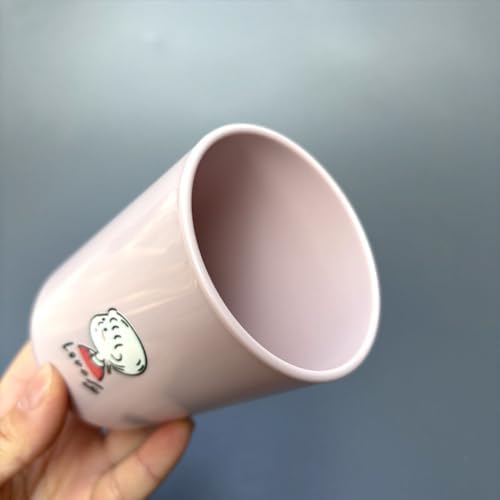 Cute Pattern Toothbrush Cup 2Pcs - Pink Grey