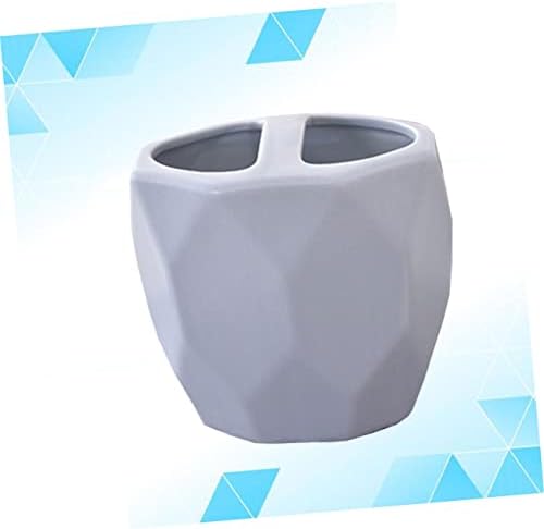 UNO-NATURAL Ceramic Toothbrush Holder with Artistic Design for Bathroom Organization Blue