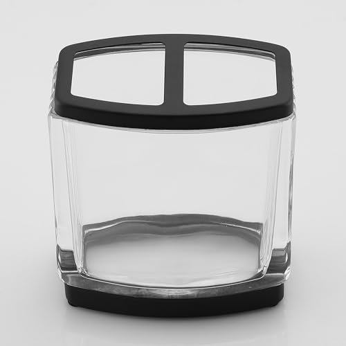 H Halston Heavy Weight Glass Toothbrush Holder Perfect for Hygiene Storage
