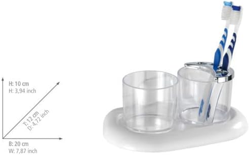 Pure Plastic Tumbler Set and Toothbrush Holder 20x10x12 cm White