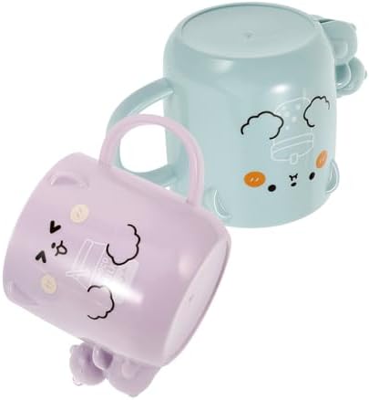 ABOOFAN 2-Piece Reusable Toothbrush Bear Cups