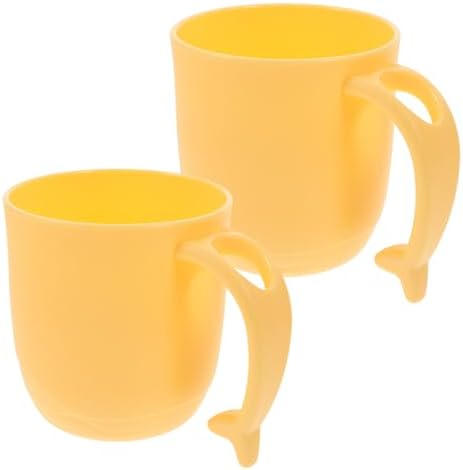 Luxshiny 2PCS Dolphin Tail Handle Unbreakable Mouthwash Cups for Boys and Girls