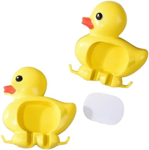 Get Organized with 2 Adorable Yellow Ducky Toothbrush Holders