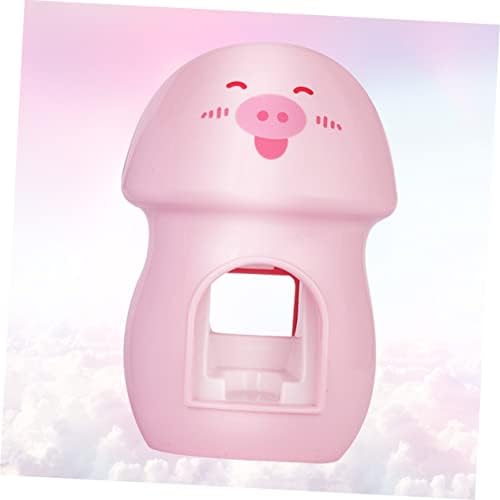 LIFKOME Pink Wall Mounted Toothbrush Holder with Automatic Toothpaste Squeezer