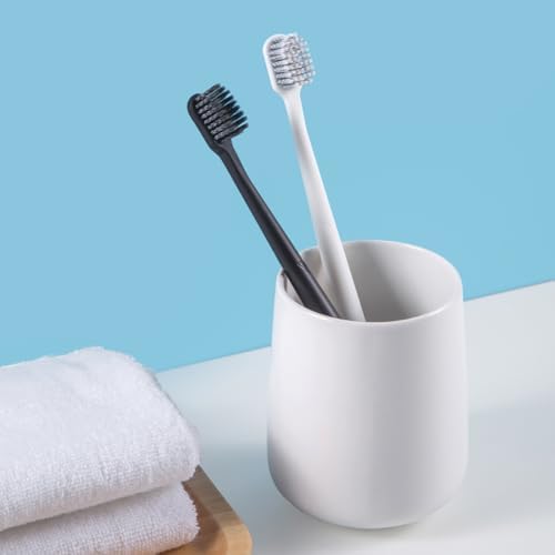 RabyLeo Modern Simple Style Ceramic Toothbrush Mouthwash Holder White