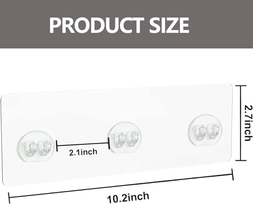2 Pack Transparent Shower Caddy Adhesive Stickers No Drilling