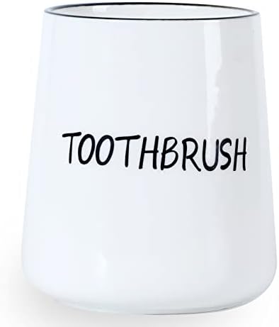 LEETOYI Toothbrush Holder Ceramic 35 Inch White