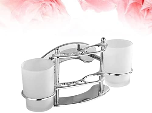 Alipis Wall Mounted Toothbrush Holder with Cup and Toothpaste Rack