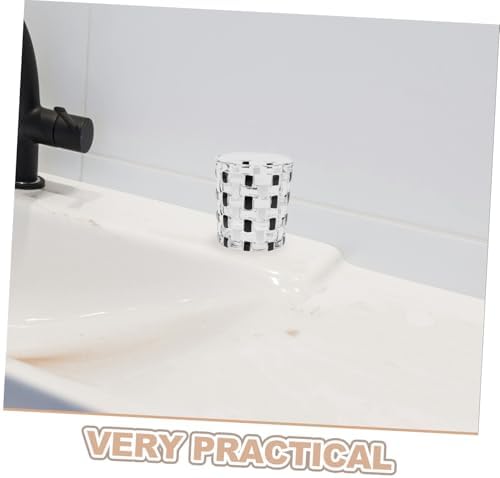 Elegant Glass Toothbrush Holder with Checkered Design