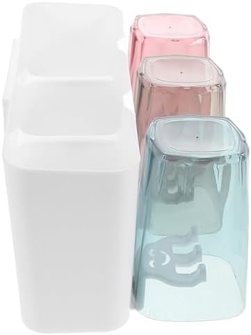Bathroom Toothbrush Holder Set With 3 Cups And Toothpaste Rack