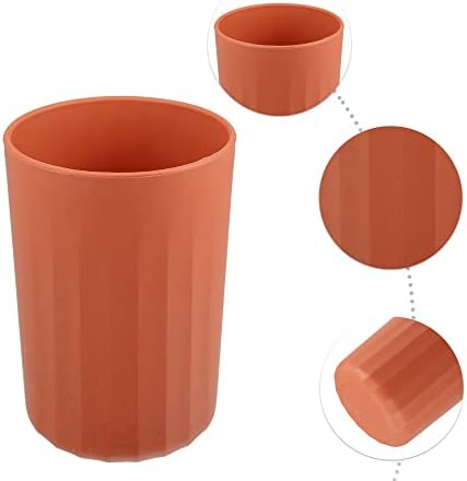 VOCOSTE 1Pc Bathroom Tumbler with Smooth Lines Wheat Straw Cup for Toothpaste