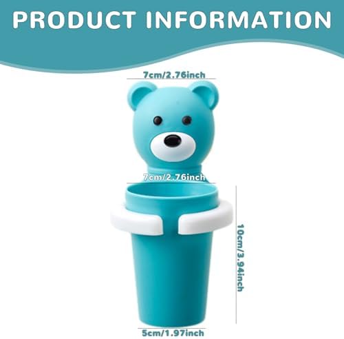 Cute Bear Toothbrush Holder with Cup for Kids