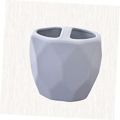 UNO-NATURAL Ceramic Toothbrush Holder with Artistic Design for Bathroom Organization Blue