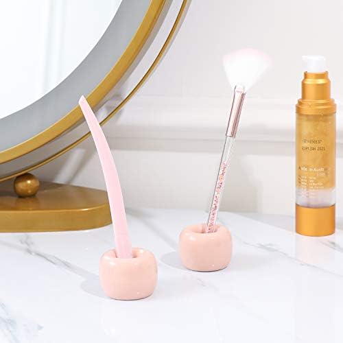 Airmoon Mini Ceramic Toothbrush Holder for Bathroom Pack of 2