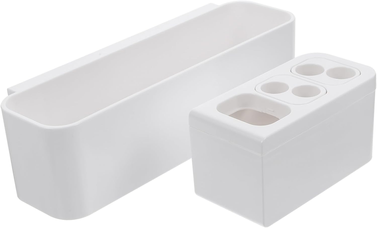 PRETYZOOM Wall Mounted Toothbrush Holder 2 Tier Organizer 1