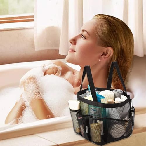 Iewroyt Portable 71x55x79 Inch Shower Basket with 7 Outer Pockets