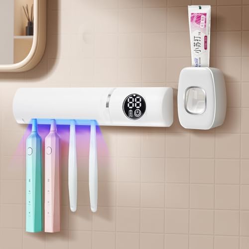 IntelliTooth - Family-Friendly Toothbrush Holder with Automatic Dispenser Modern Sleek Design