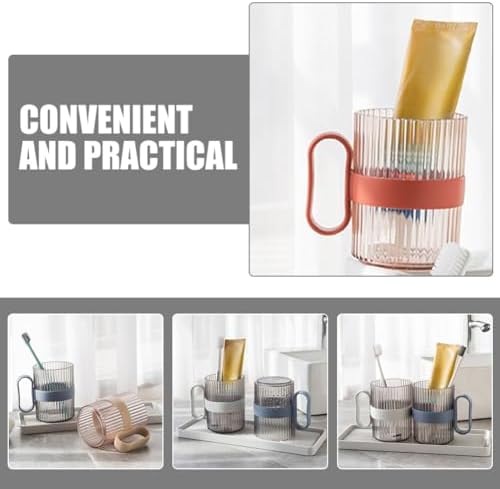 Kichvoe 4pcs Reusable Bathroom Cups Toothbrush Holder