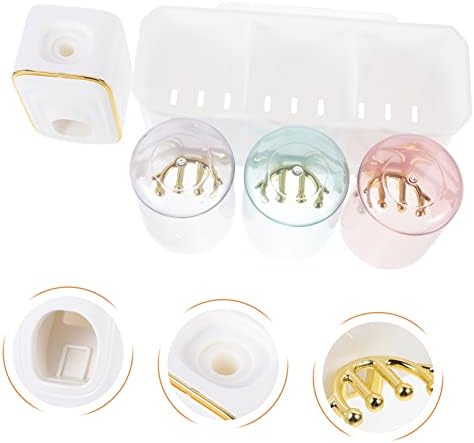 Wall Mounted Toothbrush Holder with Toothpaste Dispenser