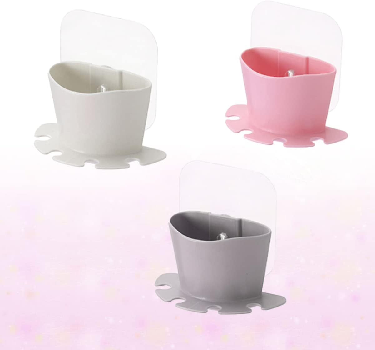 Bathroom Toothbrush Holder with Suction Cup and Storage Cup