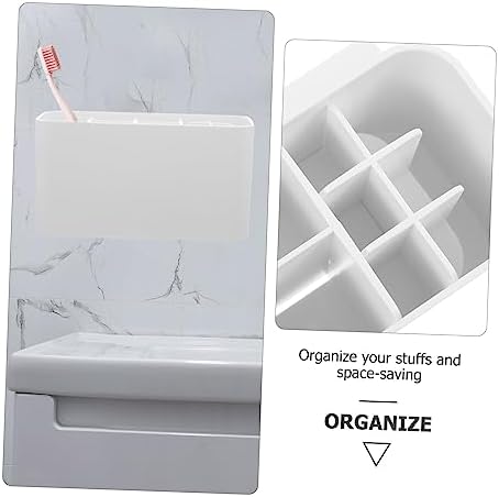 PRETYZOOM Toothbrush Holder with Storage Compartment and Organizer