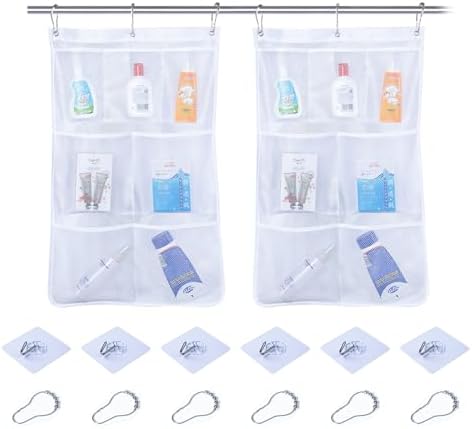 mesh shower organizer with 7 pockets