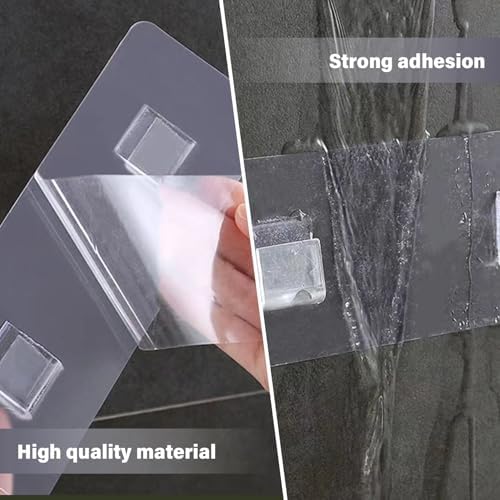 U-Shape Adhesive Shower Caddy with Replacement Stickers for Bathroom Kitchen Space