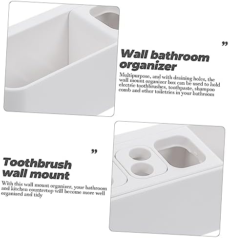 Holidoyo Toothbrush Holder Wall Mount Organizer No Drilling Strong Adhesive