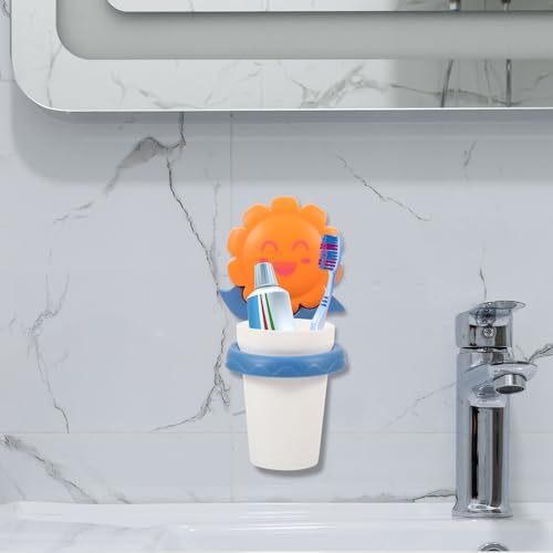 Cartoon Toothbrush Holder with Sunflower Design