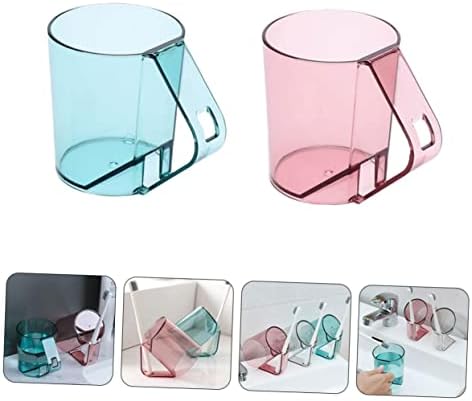 Cabilock 2pcs Toothbrush Holder Cups Reusable for Bathroom and Travel