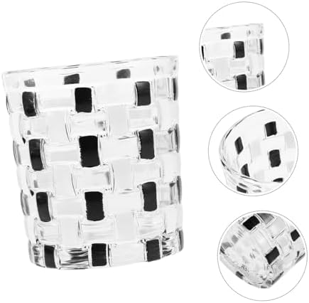 Elegant Glass Toothbrush Holder - Black and White Checkered Design
