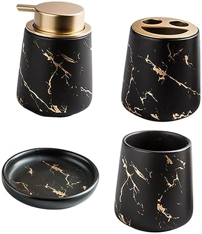 Elegant Bathroom Set - Toiletry Cup Dispenser Toothbrush Holder