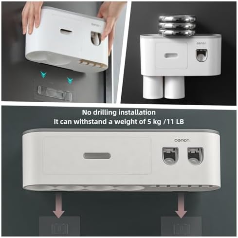 No-Drill Wall-Mounted Toothbrush Holder