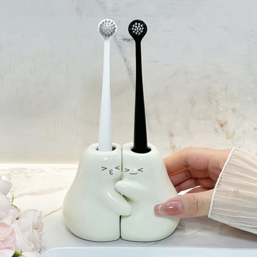 Set of 2 Hugging Pears Toothbrush Holder for Couples