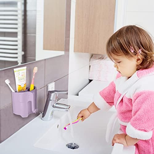 RyanLemon Elephant Toothbrush Holder for Kids with 3 Slots and Hook