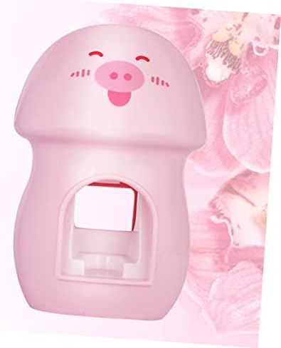 Pig Design Wall-Mounted Toothbrush Holder with Toothpaste Dispenser