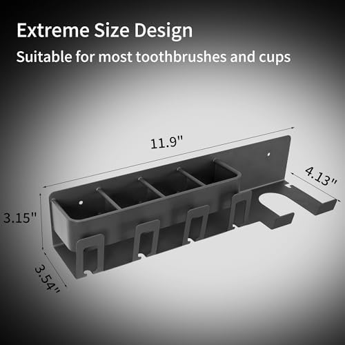 HYRIXDIRECT Wall Mounted Toothbrush Holder with Hair Dryer Accessories 1