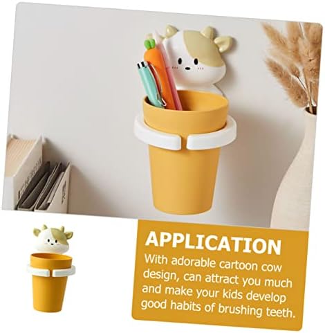 Cartoon Toothbrush Holder for Boys and Girls with Adhesive Gargle Cup