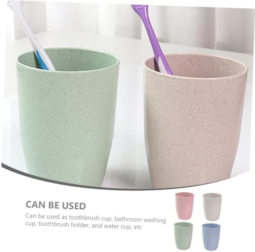 4Pcs VALICLUD Toothbrush Mouthwash Unbreakable Mugs Home Decor Toothbrush Holder