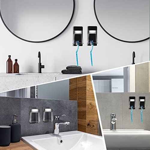 Durable Wall-Mounted Toothbrush Coffee Cup Holder No Tools Required 2-Piece Pack