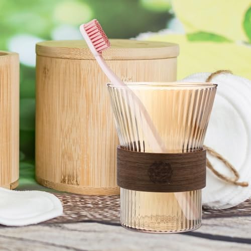 Luxshiny Glass Toothbrush Holder Bathroom Tumbler