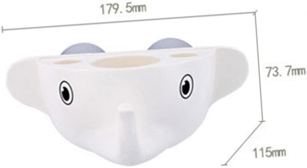 Cartoon Elephant Toothbrush Organizer - Mountable Bathroom Holder for Kids Adults