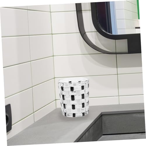 Cabilock Checkerboard Glass Toothbrush Holder