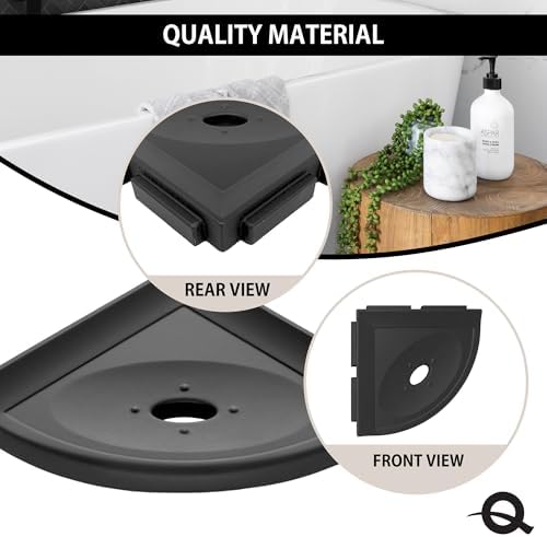 Questech 5 Inch Shower Soap Dish Shelf Graphite Black