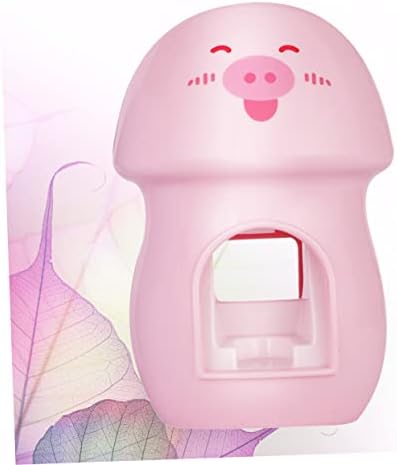 LIFKOME Pink Wall Mounted Toothbrush Holder with Automatic Toothpaste Squeezer